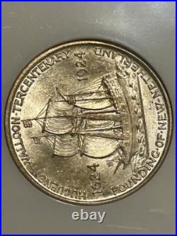 1924 Huguenot Walloon Silver Half Dollar NGC MS65