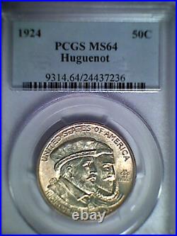 1924 Huguenot half dollar Brilliant uncirculated pcgs MS64
