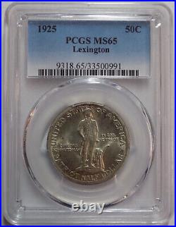 1925 $1 Lexington Commemorative Half Dollar PCGS MS 65 lustrous