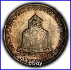 1925 50c Lexington Commemorative Silver Half Dollar PQ BU Colorful C1286