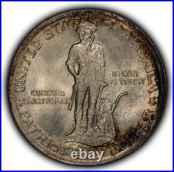 1925 50c Lexington Commemorative Silver Half Dollar PQ BU Colorful C1286
