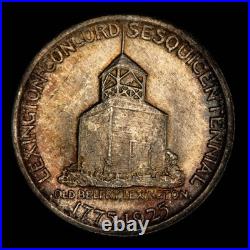 1925 50c Lexington Commemorative Silver Half Dollar PQ BU Colorful C1286