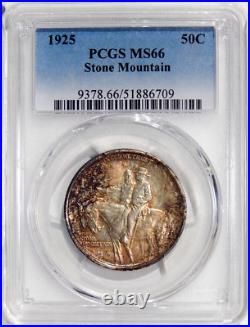 1925 50c STONE MOUNTAIN PCGS MS 66 ORIGINAL SILVER COMMEMORATIVE HALF DOLLAR
