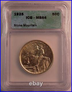 1925 50c Stone Mountain Commemorative Half Dollar ICG MS 64
