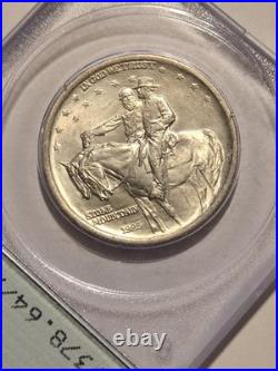 1925 50c Stone Mountain PCGS MS64 In 1st Generation Rattler Holder