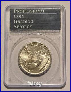 1925 50c Stone Mountain PCGS MS64 In 1st Generation Rattler Holder
