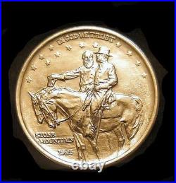 1925 AU Authentic STONE MOUNTAIN 50c Silver Half Dollar Coin weighs 12.5 Grams