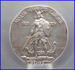 1925 Commemorative NORSE Silver Medal THICK ICG AU58 Details #801 About Unc