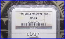 1925 Commemorative STONE MOUNTAIN Half Dollar 50c NGC MS65 #004 Gem ECC&C, Inc