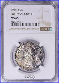1925 Fort Vancouver Silver Commemorative Half Dollar NGC MS-65 Purplr Hues