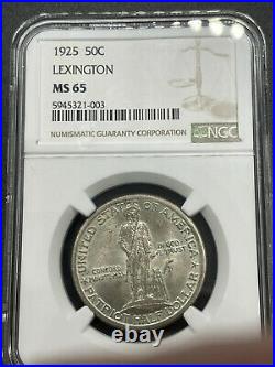 1925 Lexington Commemorative Half Dollar MS65 NGC Gem BU(Book Value=$575)