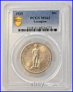 1925 Lexington Commemorative Half Dollar PCGS 63 Nice Coin