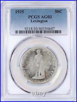 1925 Lexington Commemorative Half Dollar PCGS AG03 Low Ball Silver
