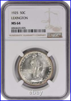 1925 Lexington Commemorative Silver Half MS64 NGC Mint State 64