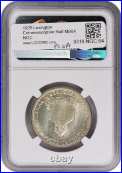 1925 Lexington Commemorative Silver Half MS64 NGC Mint State 64