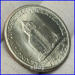 1925 Lexington Concord Commemorative Silver Half Dollar, Uncirculated, CH-Lex 1925 Lexington Concord Commemorative Silver Half Dollar, Uncirculated, CH-Lex