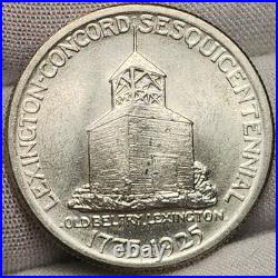 1925 Lexington Concord Commemorative Silver Half Dollar, Uncirculated, CH-Lex 1925 Lexington Concord Commemorative Silver Half Dollar, Uncirculated, CH-Lex