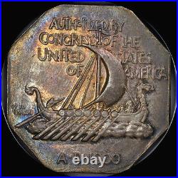 1925 Norse Commemorative Medal Thin Ngc Ms63 Uber-cool-toned Low Mintage