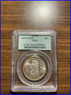 1925-P Vancouver Silver Half Dollar Commemorative PCGS MS 64 OLD GREEN HOLDER