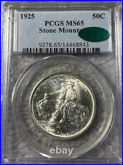1925 PCGS/CAC MS65 Stone Mountain Commemorative Silver Half Dollar
