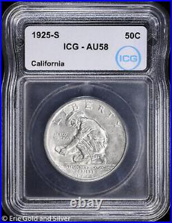 1925-S 50C California Commemorative Silver Half Dollar ICG AU 58 1925-S 50C California Commemorative Silver Half Dollar ICG AU 58