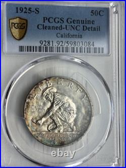 1925-S California California Half Dollar PCGS UNC Detail Beautiful Tone