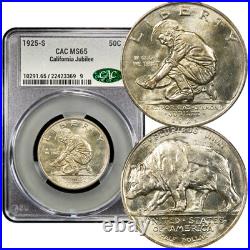 1925-S California Commemorative Half Dollar 50c CACG MS65 CAC