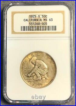1925 S California Commemorative Half Dollar. NGC MS 63