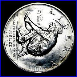 1925-S California Commemorative Half Dollar Silver Gem BU+ Coin - #398J