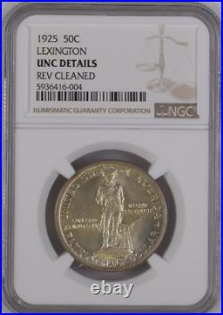 1925 S50C Lexington Commemorative-Half-Dollar NGC Unc-Details Higher-Grades