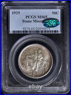 1925 Stone Mountain Commem Half Dollar CAC Sticker PCGS MS65 Superb Eye Appeal