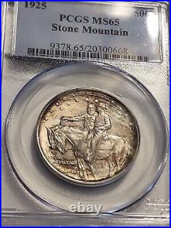 1925 Stone Mountain Commemorative Half Dollar 50c PCGS MS 65- TONED-SEE STORE