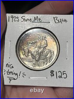 1925 Stone Mountain Commemorative Half Dollar- BU Slider & Toned