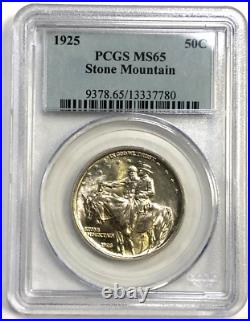 1925 Stone Mountain Commemorative Silver Half Dollar Graded MS65 by PCGS