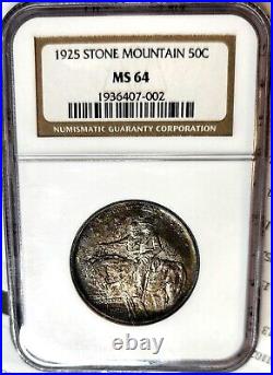 1925 Stone Mountain Half Dollar 50C NGC MS64 With Nice Toning