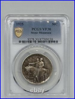 1925 Stone Mountain Memorial Silver Commemorative Half Dollar PCGS VF30, 50c