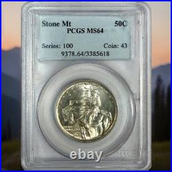 1925 Stone Mountain Old Commemorative Half Dollar PCGS MS-64 Older Series Holder