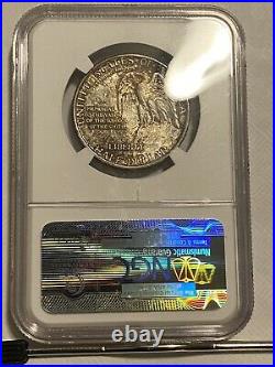1925 Stone Mountain Silver Half Dollar MS-65 NGC Certified GEM + Toning Genuine