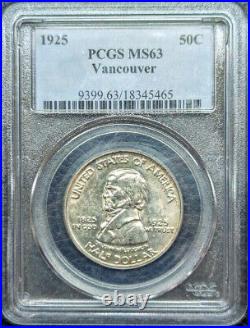 1925 Vancouver Silver Commemorative Half Dollar PCGS MS-63 -Mint State 63