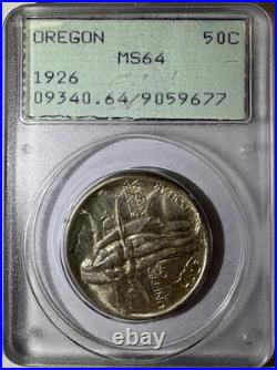 1926 50c Oregon Silver Commemorative Half Dollar PCGS Rattler MS64 (677)