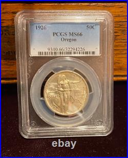 1926 50c Oregon Trail Commemorative Silver US Half Dollar Uncirculated MS66