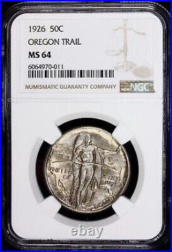 1926 OREGON TRAIL Silver Commemorative Half Dollar 50C NGC MS64