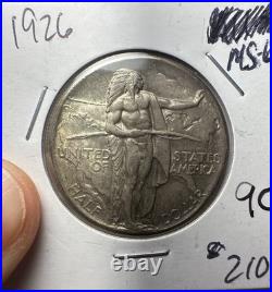 1926 Oregon Trail Commemorative Half Dollar, AU-UNC Problem Free Coin 90% Silver