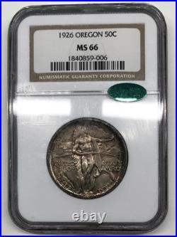 1926 P Oregon Trail Memorial Commemorative Half Dollar NGC MS-66 CAC nice tone