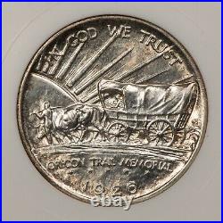 1926-S 50c Oregon Commem Half Dollar Rainbow Toning Fatty NGC MS 64 C1095