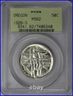 1926-S 50c Oregon Trail Commemorative Half Dollar PCGS MS 62 OGH PQ++