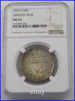 1926-S MS62 Oregon Trail Commemorative Silver Half Dollar 50C NGC 3735909-003
