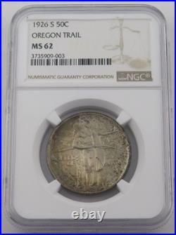 1926-S MS62 Oregon Trail Commemorative Silver Half Dollar 50C NGC 3735909-003