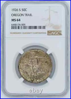 1926 S Oregon Trail Commemorative Half Dollar 50c Ngc Ms 64 Mint Unc (005)