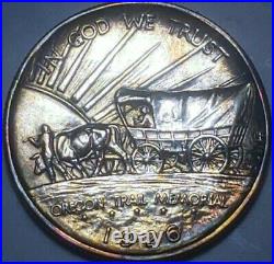 1926 S Oregon Trail Commemorative Half Dollar / Neon Toning. 115